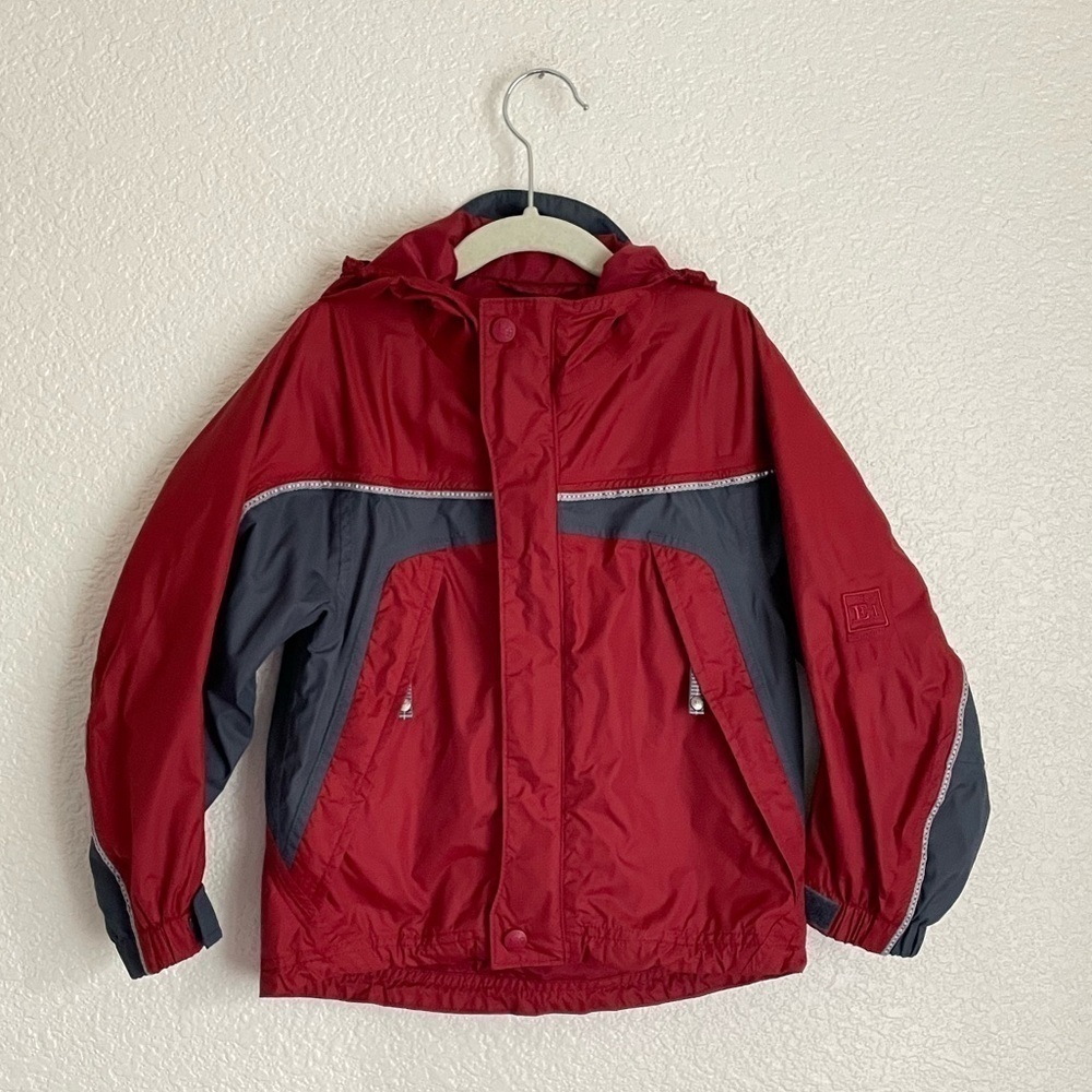 REI Elements Youth Windbreaker Jacket XS 4-5 Red Grey - Picture 2 of 13